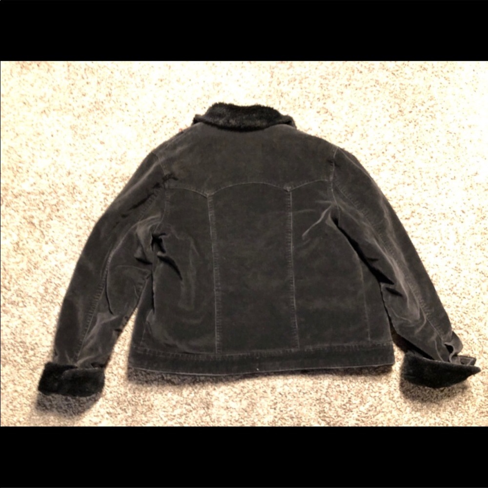 Vintage Black Fur Lined Jacket Size Large - Picture 3 of 8